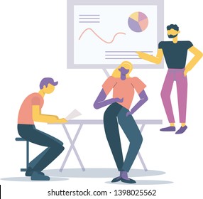 Vector characters in flat style. Business and communication related vector illustration in flat modern style.