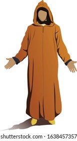 Vector characters, moroccan traditional old men cloths