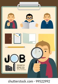 Vector characters.job search set