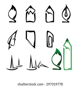 Vector characters, stationery items and appliances.