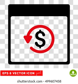 Vector Chargeback Calendar Page EPS vector pictogram. Illustration style is flat iconic bicolor intensive red and black symbol on a transparent background.