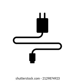 Vector charging cable icon with simple design 