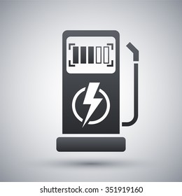 Vector charging station for electric car icon