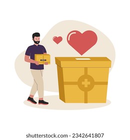 Vector charity day illustration. Flat vector illustration isolated on white background