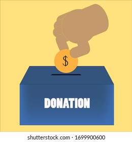 Vector of charity done by donating money into the provided channel