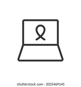 Icono de línea de caridad vectorial. Símbolo con estilo de contorno de moda. Ilustración vectorial aislada en un fondo blanco. 
