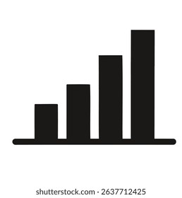 Vector chart icon in bold silhouette style on a white background.