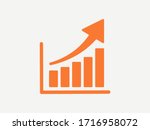 Vector chart icon. Graph growing up; movement; growth; progress; leap.