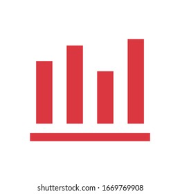 Vector chart icon. Graph growing up; movement; growth; progress; leap.