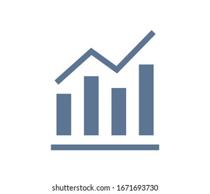 Vector chart icon. Graph growing up; movement; growth; progress; leap.