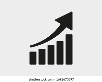 Vector Chart Icon. Graph Growing Up; Movement; Growth; Progress; Leap.
