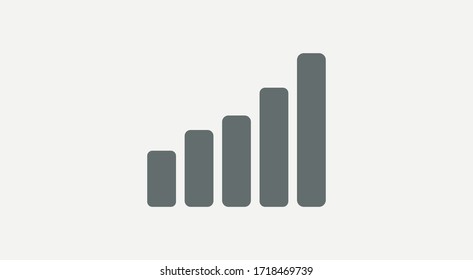 Vector chart icon. Graph growing up;  growth 