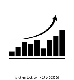 Vector chart icon. Graph growing up, movement,growth, progress