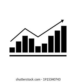 Vector Chart Icon. Graph Growing Up, Movement,growth, Progress