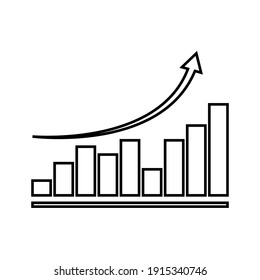 Vector chart icon. Graph growing up, movement,growth, progress