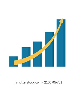 Vector chart icon. Graph growing up, movement, growth, progress. Economy report. Financial graph. Chart Symbol vector illustrations