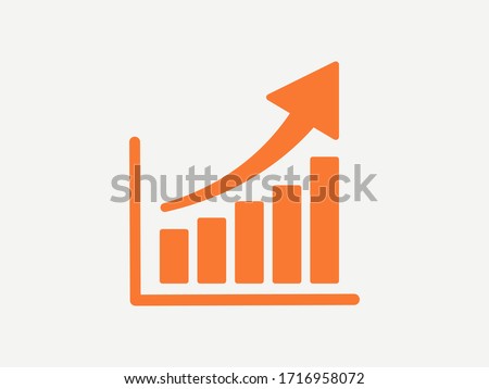 Vector chart icon. Graph growing up; movement; growth; progress; leap.