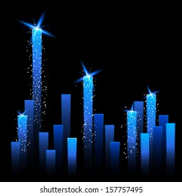 Vector Chart with Shining Stars