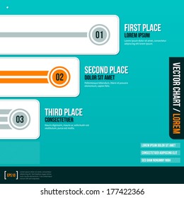 Vector chart template with three options. EPS10.