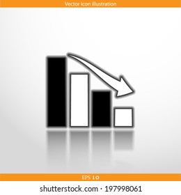 Vector chart web flat icon. Isolated on white.