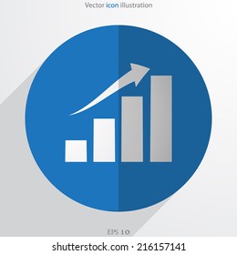 Vector chart web flat icon. Isolated on white.