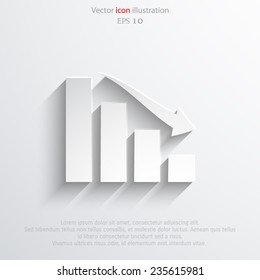 Vector chart web flat icon. Eps 10 illustration.