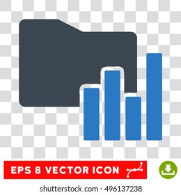 Vector Charts Folder EPS vector pictograph. Illustration style is flat iconic bicolor smooth blue symbol on a transparent background.