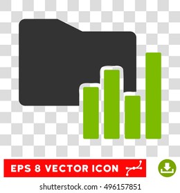 Vector Charts Folder EPS vector pictograph. Illustration style is flat iconic bicolor eco green and gray symbol on a transparent background.