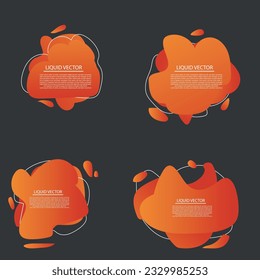 Vector chat balloon abstract shape full color gradation