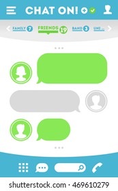 Vector chat box with speech bubbles. Message boxes for your text in flat design