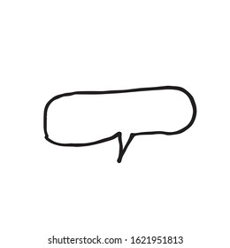 Vector chat comment in black lineart.Social media illustration on white isolated background hand drawn.Design for web,baners, stickers,wrapping paper,wallpaper,packaging and postcards.