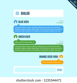 Vector Chat Elements in color. User interface of dialog template