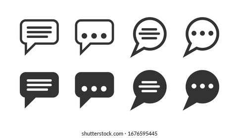 Vector chat icon collection flat design.Texting symbol.  Vector Illustration.