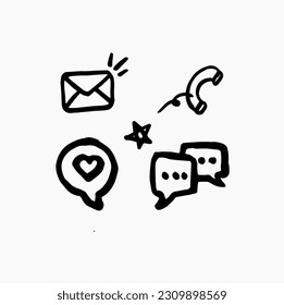 Vector chat icon collection flat design.Texting symbol. Vector Illustration.