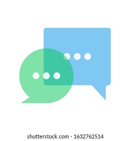 Vector chat logo. Dialogue speech bubble for social media. Chat icon in a flat style. Signs of communication messages. Design element.