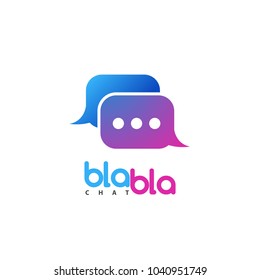 Vector chat logo. Social media talking isolated logotype. Talk bubble icon on white background