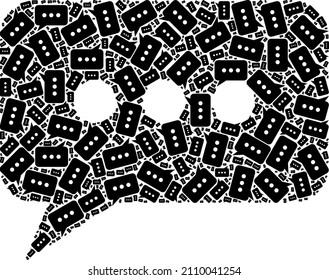 Vector chat message icon mosaic. Chat message composition is made with repeating recursive chat message items. Recursive composition of chat message icon.