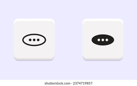 Símbolo de conversación vectorial en botones de neumorfismo o estilo neumórfico