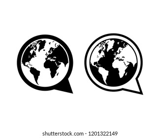 Vector Chat and the World Sign Symbol Icon Logo Design Inspiration