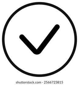 Vector check checkmark verify mark icon. Perfect for app and web interfaces, infographics, presentations, marketing, etc.