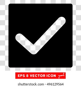Vector Check EPS vector pictogram. Illustration style is flat iconic black symbol on a transparent background.