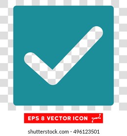 Vector Check EPS vector pictograph. Illustration style is flat iconic soft blue symbol on a transparent background.
