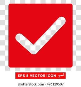 Vector Check EPS vector pictograph. Illustration style is flat iconic intensive red symbol on a transparent background.