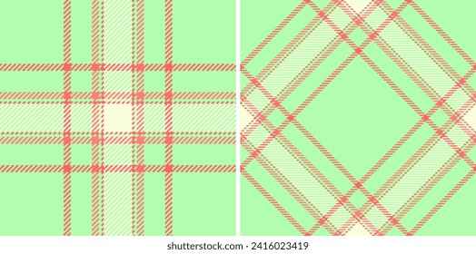 Vector check fabric of tartan seamless plaid with a texture pattern background textile. Set in novelty colors. Creative gift wrapping ideas for special occasions.