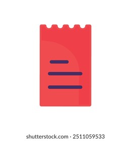 Vector check icon in a bright flat style. Purchase, transaction, and control of budget symbol. The icon is suitable for web design, online shop, print, and social media posts