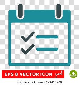 Vector Check Items Calendar Day EPS vector icon. Illustration style is flat iconic bicolor soft blue symbol on a transparent background.