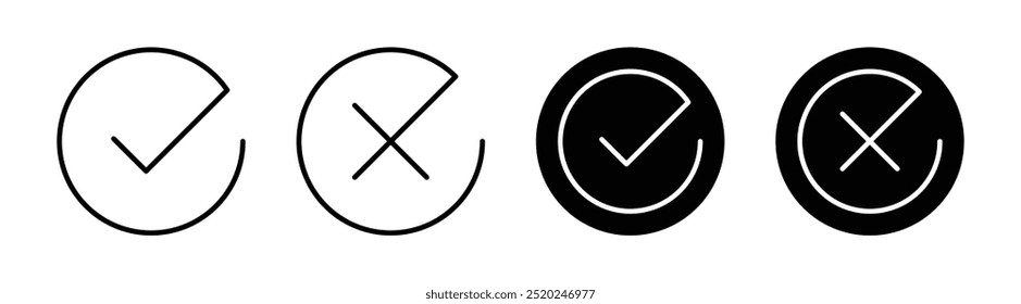 Vector Check Mark And Cross Mark Icon Symbols
