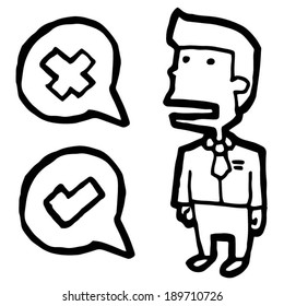 Vector check mark graphic and businessman