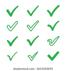 Vector Check Mark Icon Collection. Check Mark Icon Set