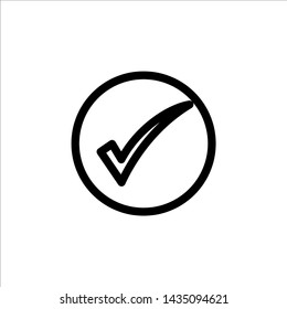 Vector check mark icon. symbol of check list, approval, or confirm with trendy flat outline style icon for web site design, logo, app, UI isolated on white background